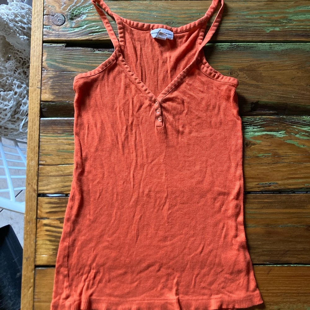 Orange Ribbed Tank Top